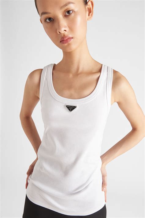 prada tank with large front pocket|prada tank top white.